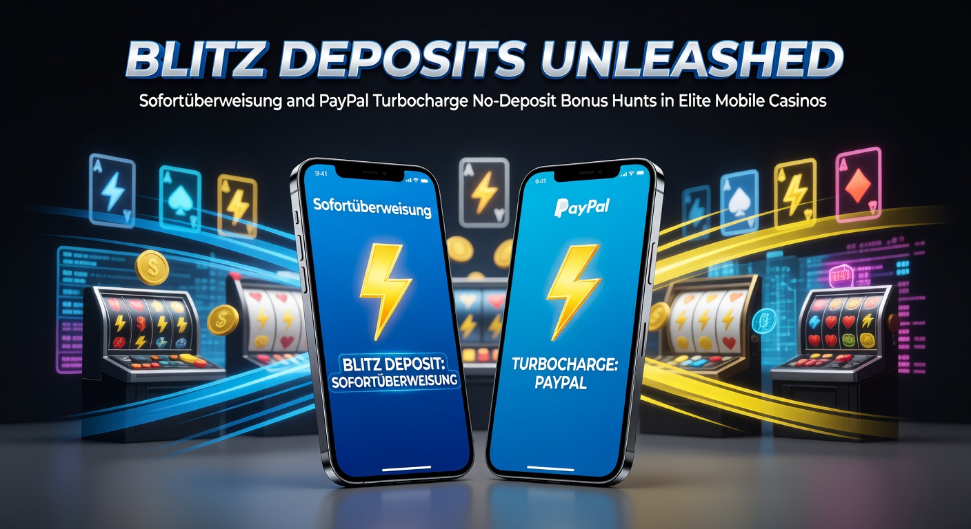 Smartphone mit blitzschnellen Einzahlungsoptionen und Casino-Boni im Vordergrund, symbolisiert Sofortüberweisung und PayPal in Aktion