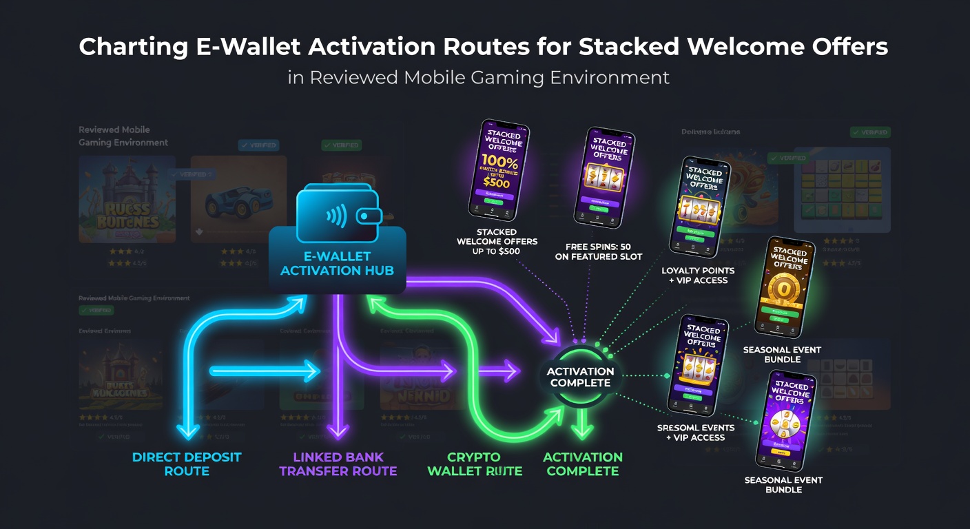 Detaillierte Darstellung von Transaktionspfaden für E-Wallets und gestapelte Boni in mobilen Apps