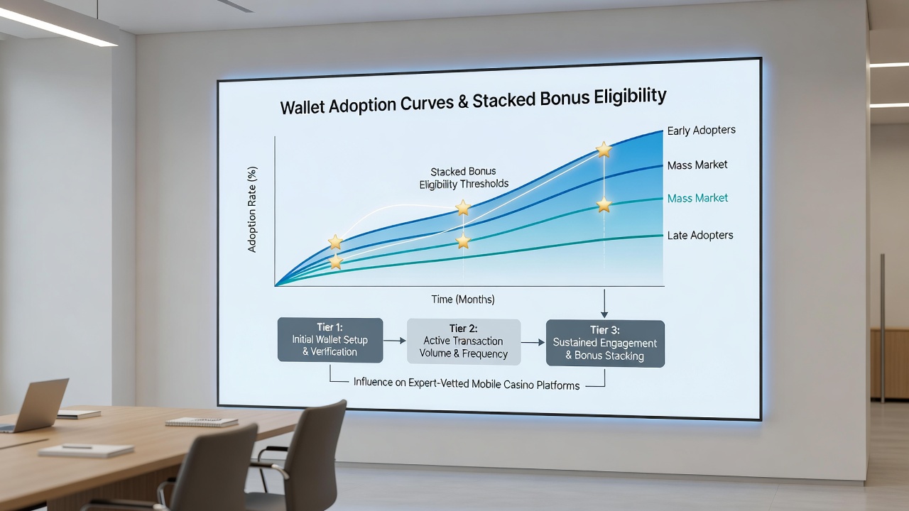 Grafik zu gestapelten Boni und Wallet-Adoption in Casino-Apps